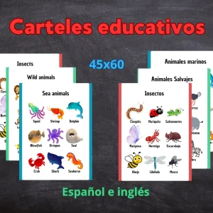 Posters educativos bilingües (PDF imprimible) - Set de 6